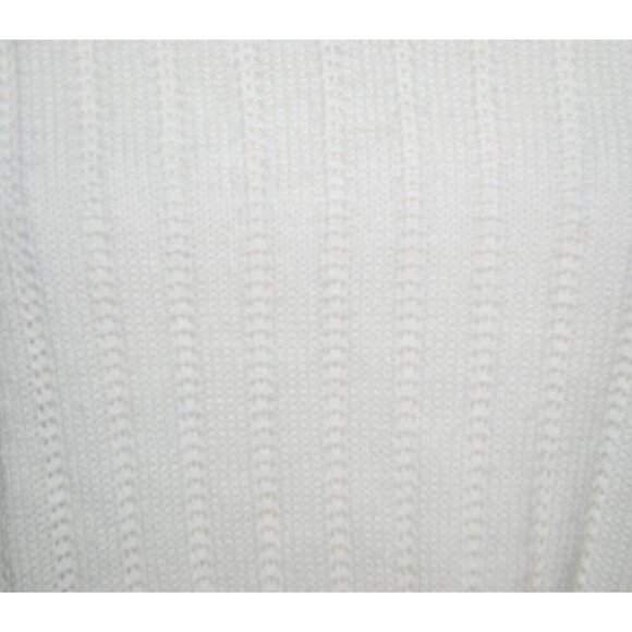 Shein Ladies White Knit Sweater M Stretch Long Sleeve V-Neck Casual Comfortable - Picture 3 of 7